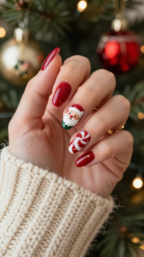 Old-fashioned Santa faces