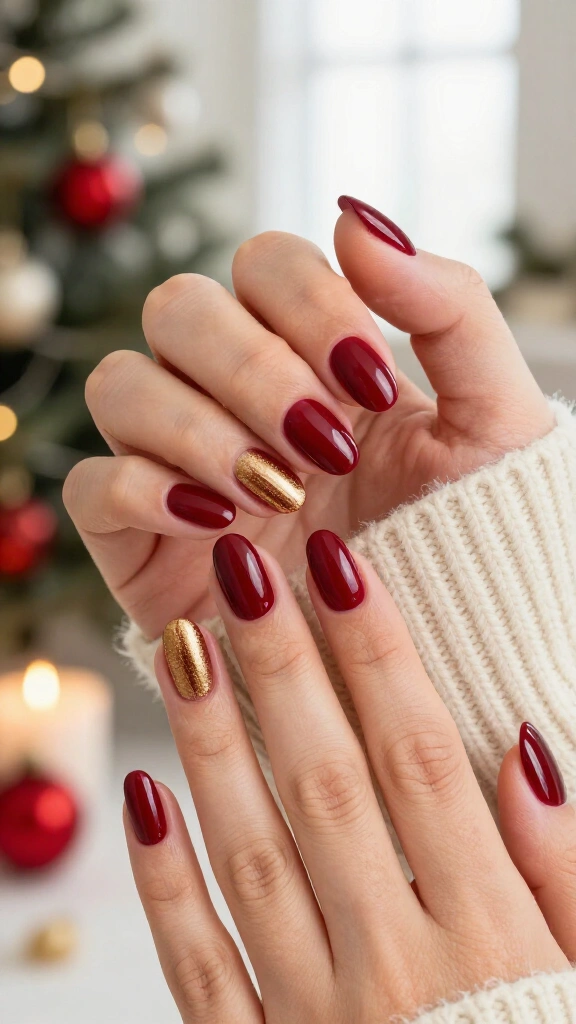 Glossy cranberry BIAB overlay