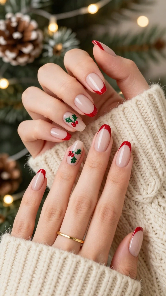 Micro French with holly accents