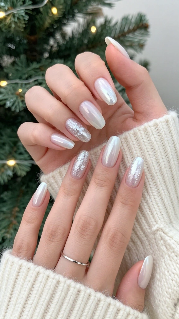 Pearlescent glazed donut holiday edition