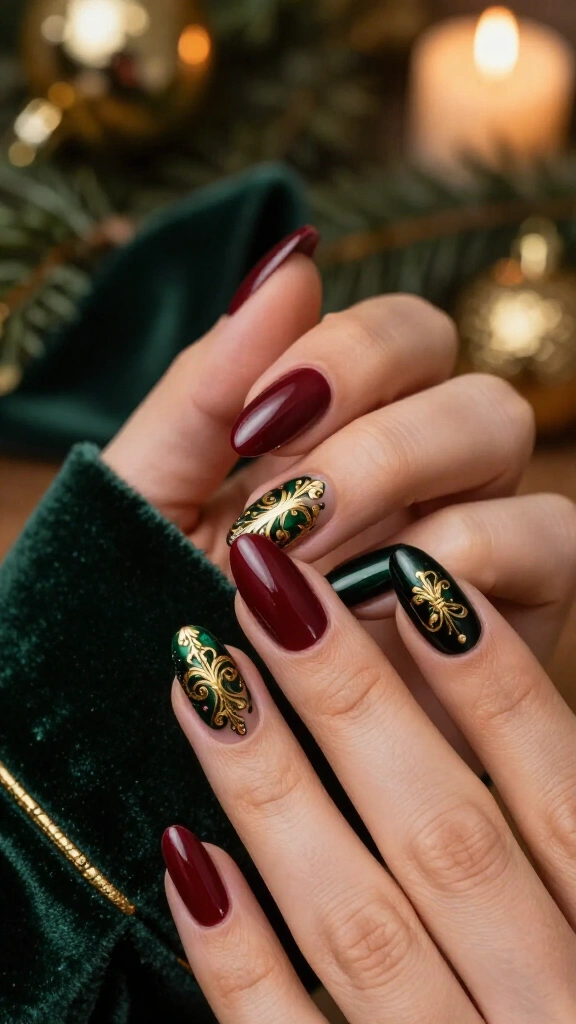 Antique gold filigree nails