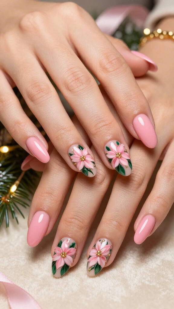 Glossy carnation poinsettia accents