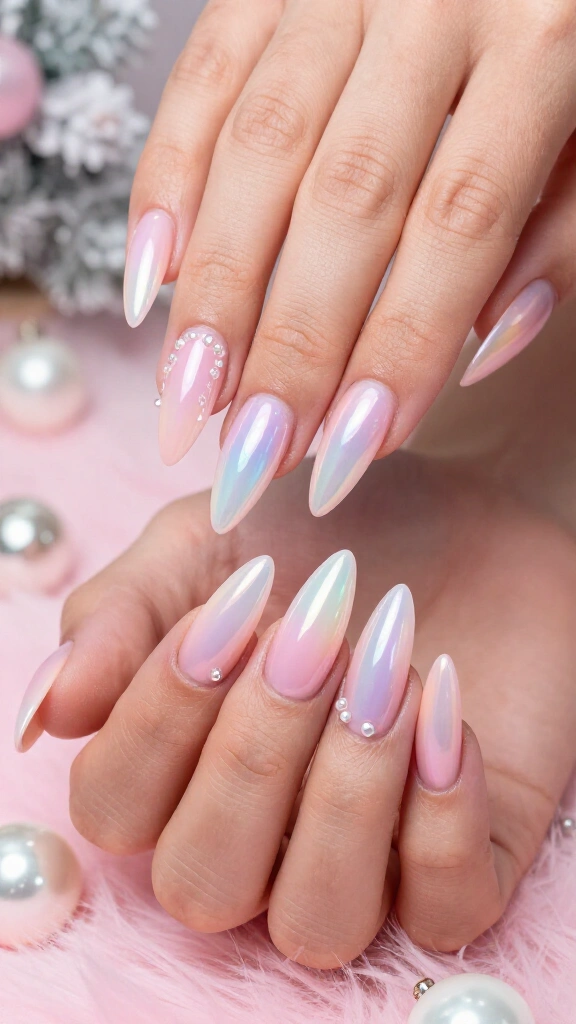 Iridescent cotton candy icicle tips