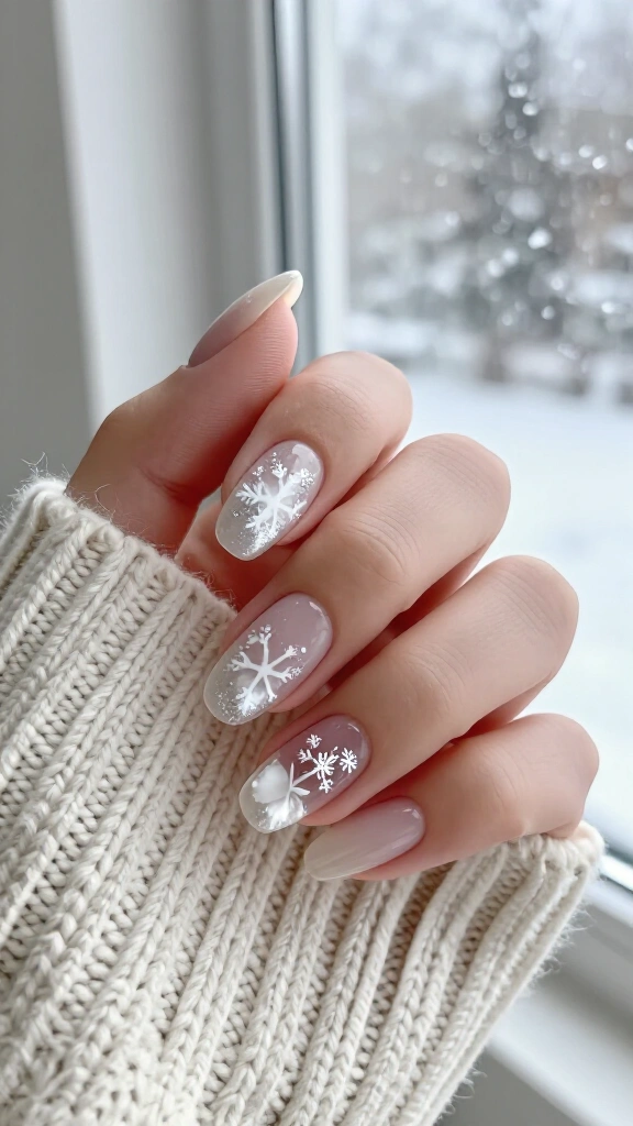 Winter white snowflake inlay