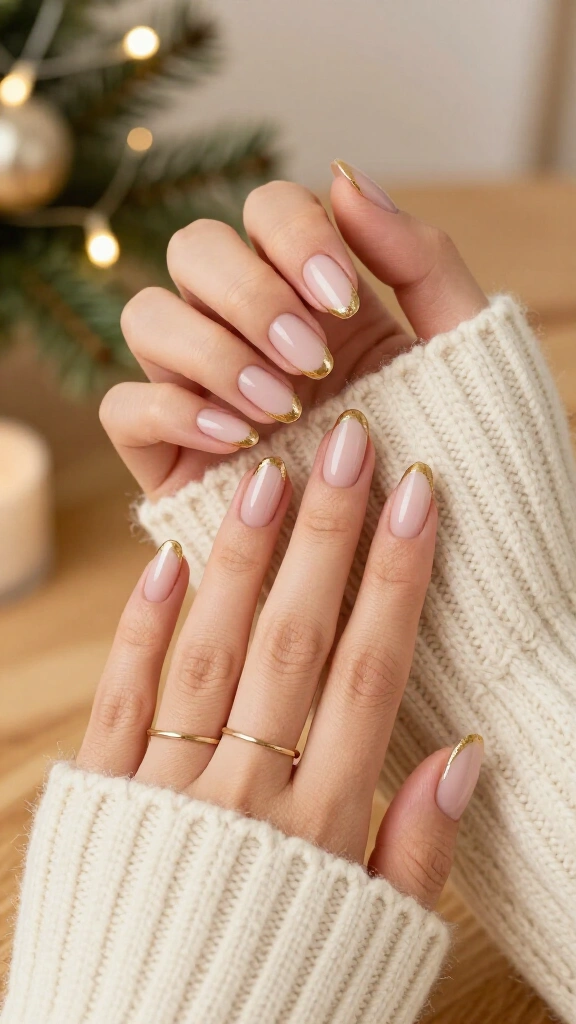Micro gold French tips