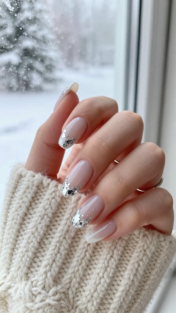 Icy silver foil dusting