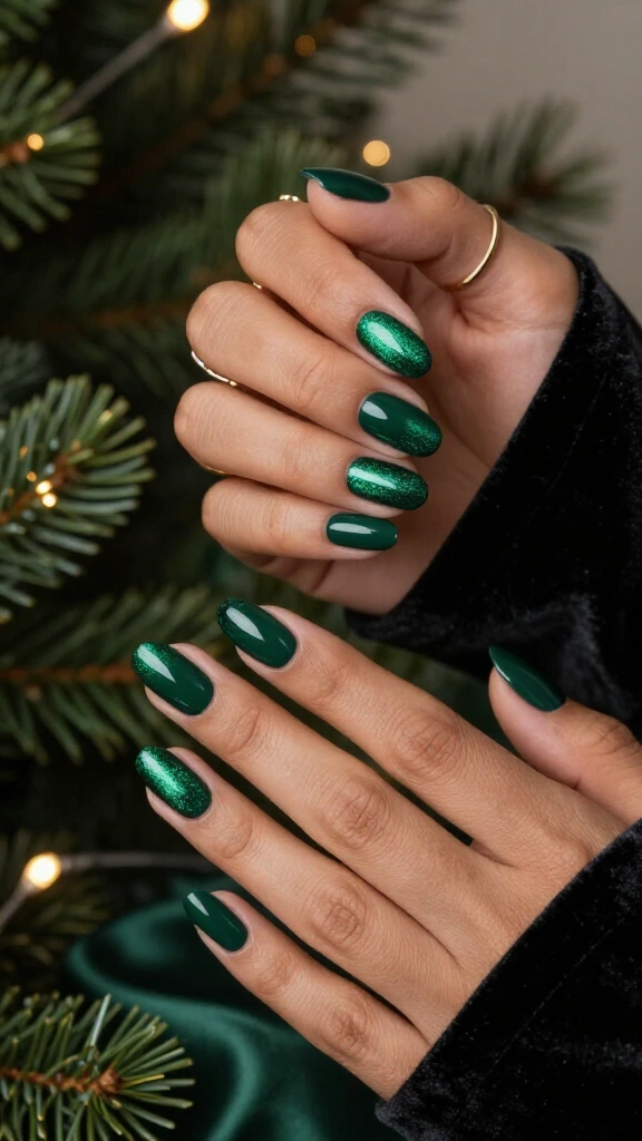Velvet forest green accent