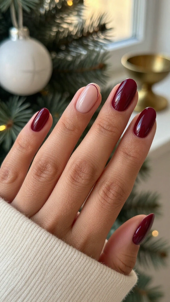 Elegant burgundy half-moons