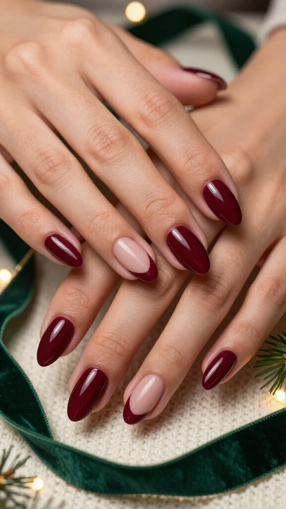 Rich bordeaux with negative space