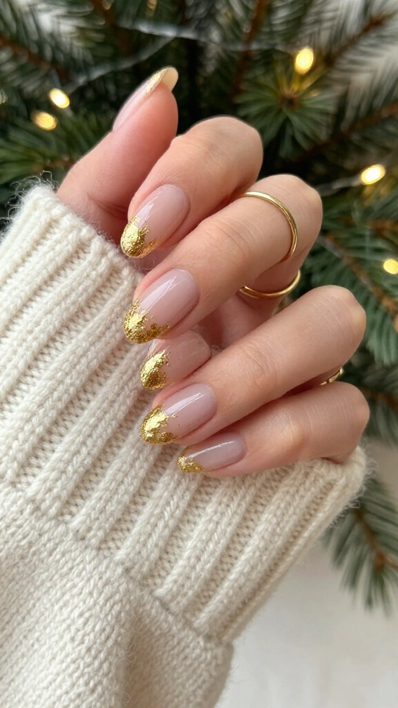 Gold leaf ombré over nude