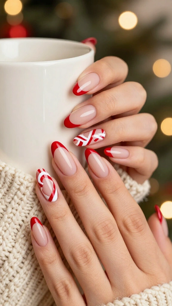 Candy Cane French Tips