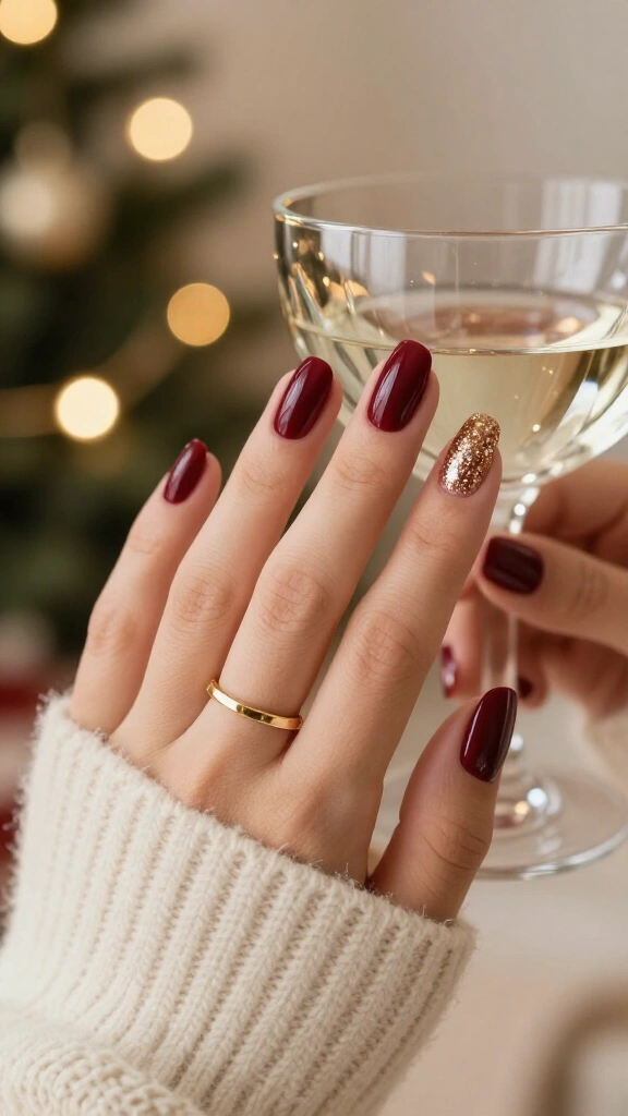 Sparkling Champagne Accent Nail