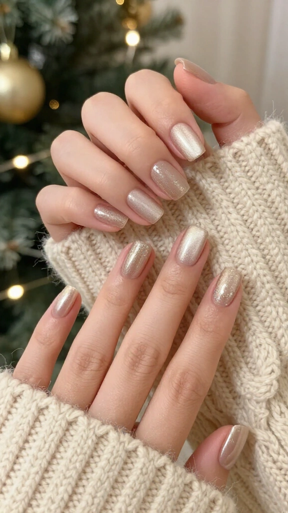 Frosted Champagne Shimmer Squares