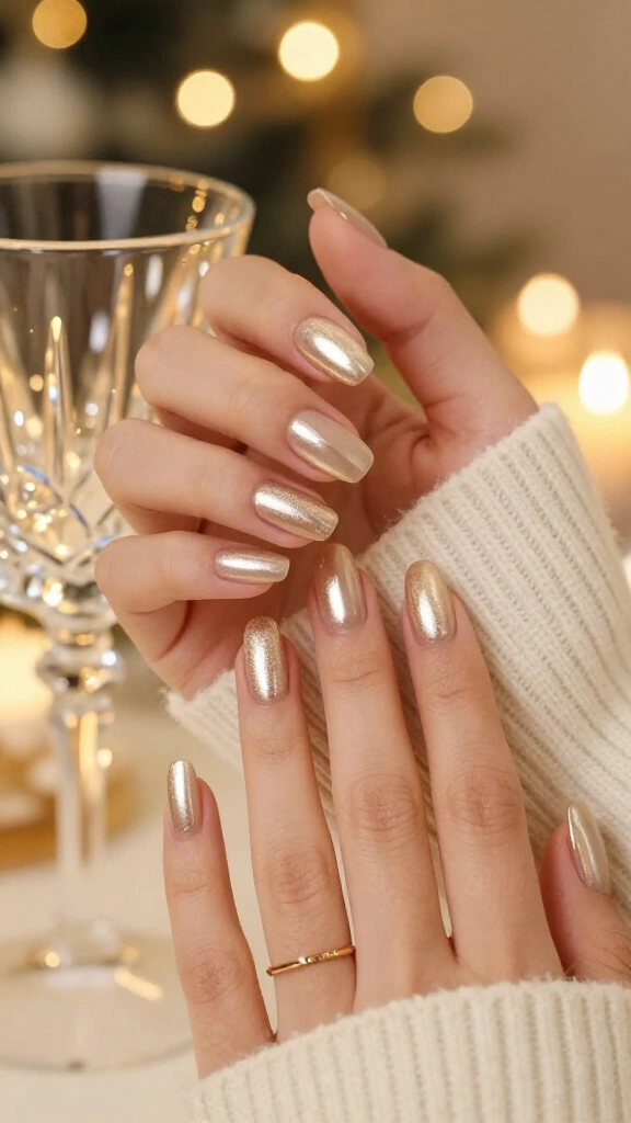 Champagne glazed donut nails