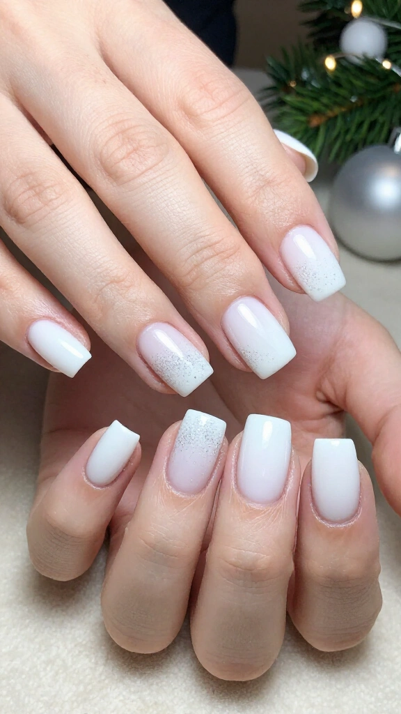 Crisp White Squares with Micro-Glitter Dusting