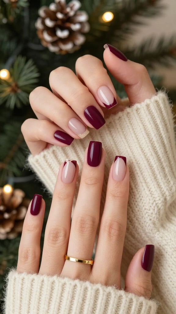 Sugar Plum Matte Squares with Glossy Tips