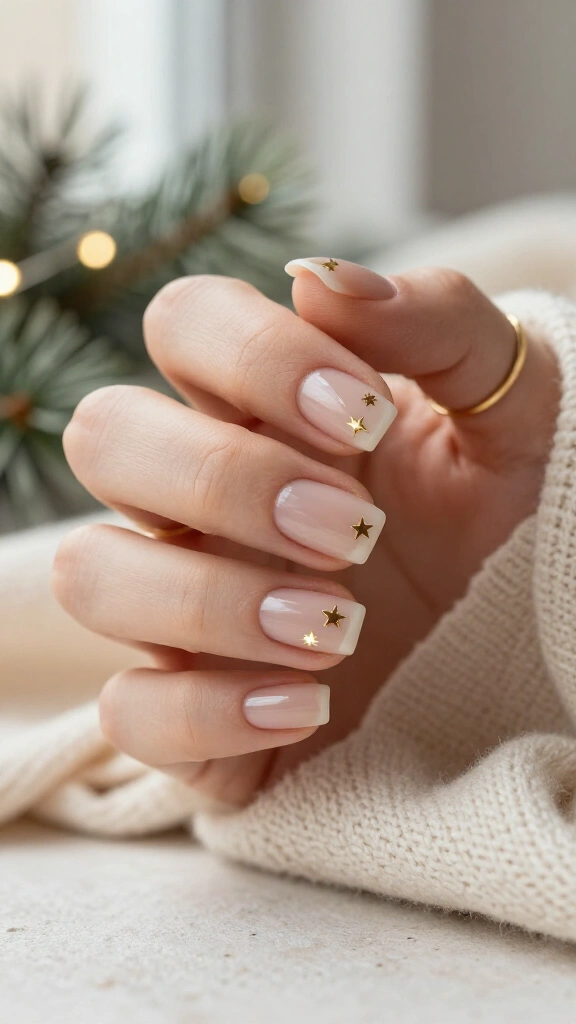 Bare Buff Base with Festive Gold Star Decals