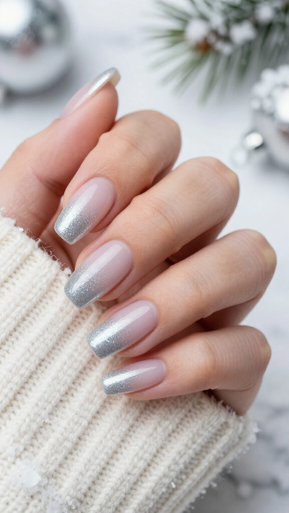 Frosted silver ombré cascades