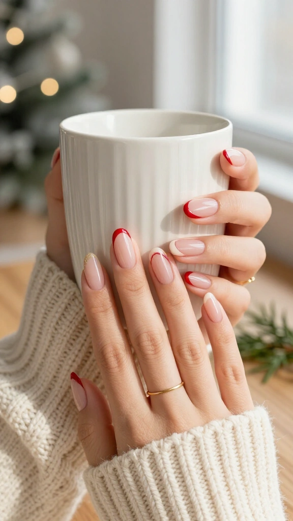 Candy cane micro-French accents