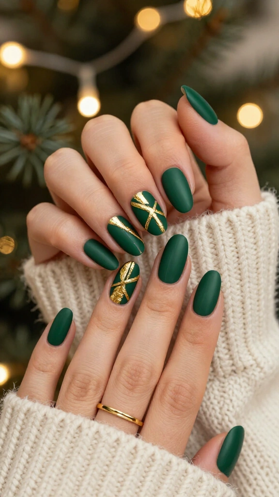 Matte Emerald Box with Gold Foil Ribbon