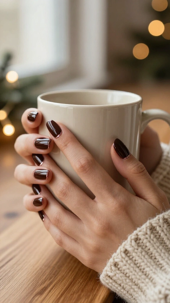 Chocolate truffle with rose gold cuffs