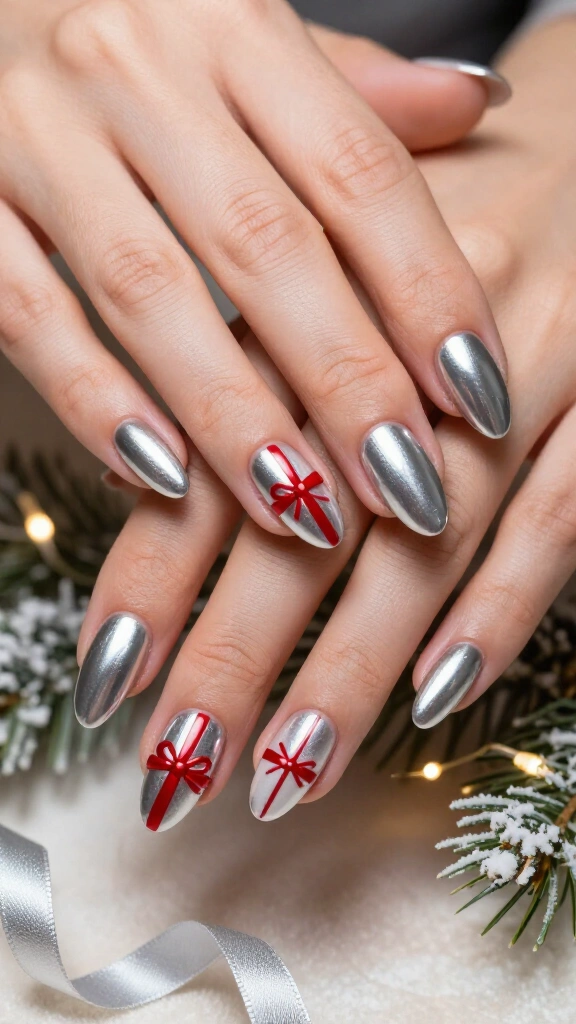 Chrome Silver Candy-Striped Presents