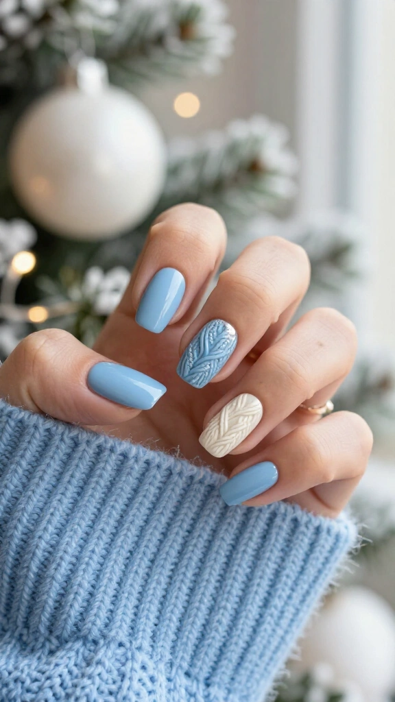 Baby blue cashmere knit