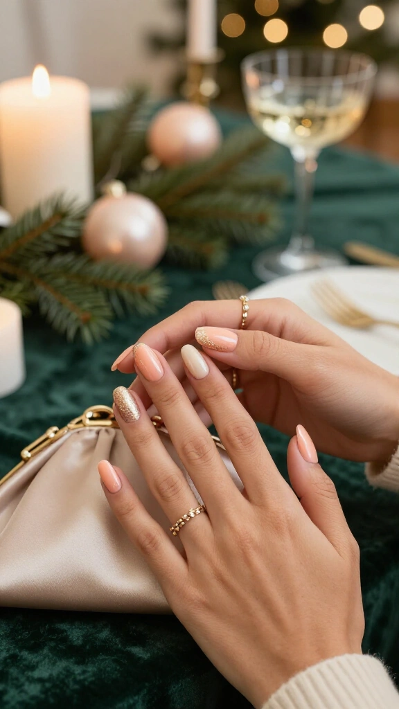 Peachy champagne sparkle