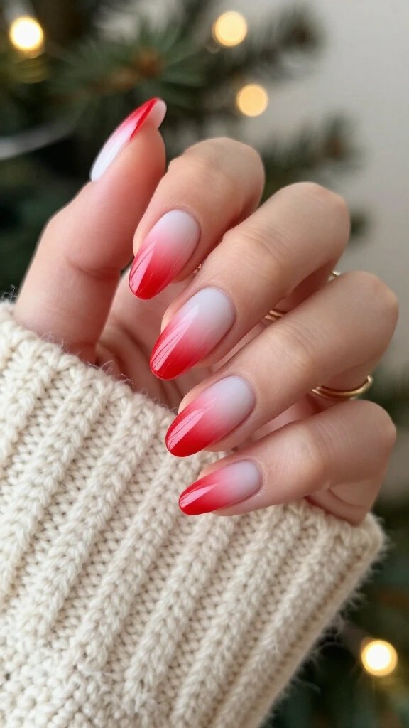 Peppermint candy cane vertical ombre