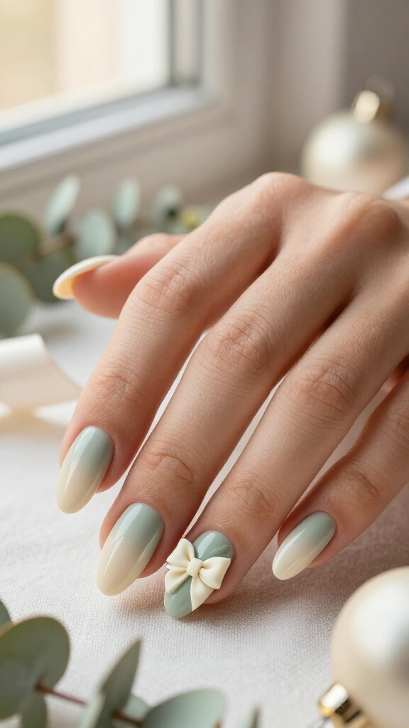 Mistletoe sage to cream ombre