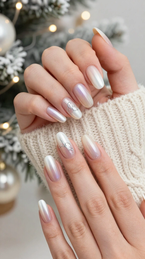 Glazed Pearl Finishes with Delicate Noel Decals