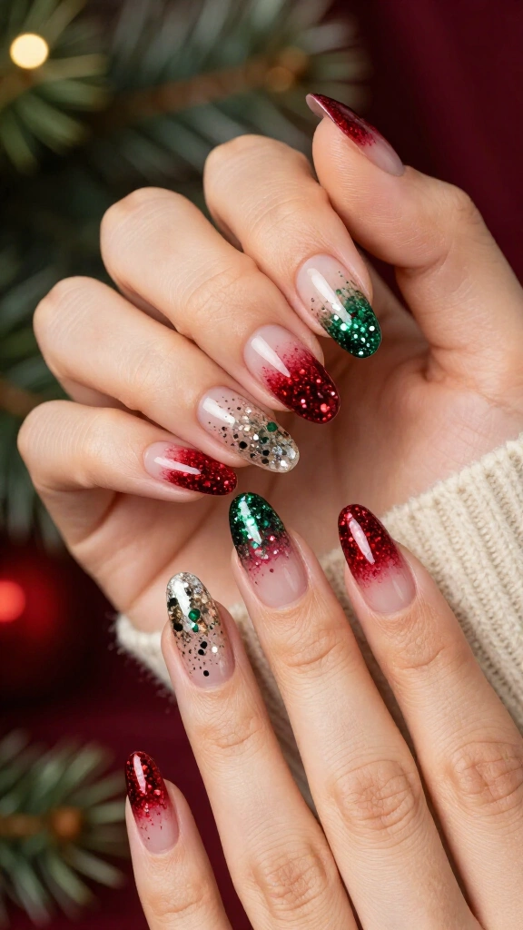 Electric holiday glitter waterfall
