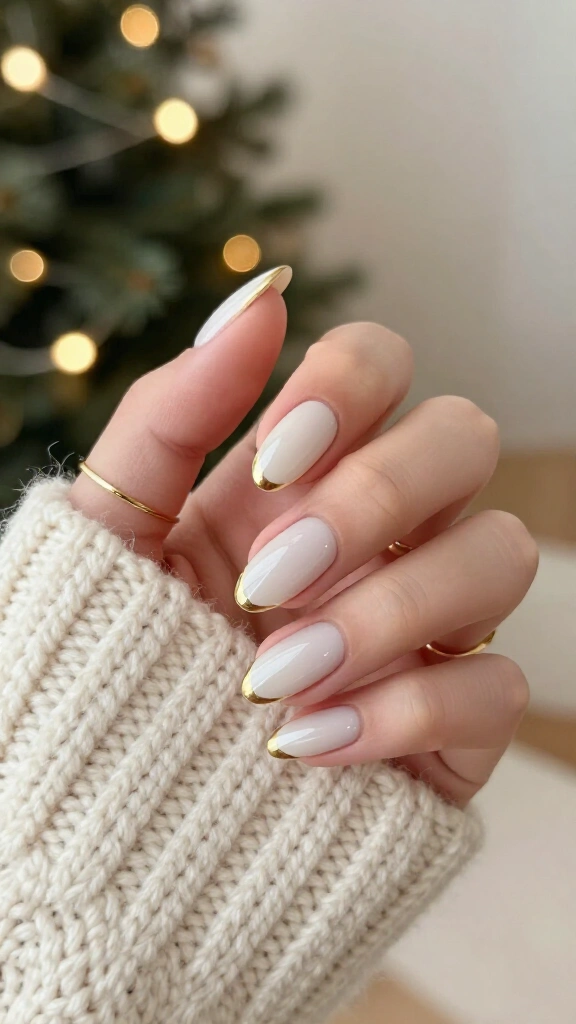 Sheer Milky Glaze with Micro Gold Tips
