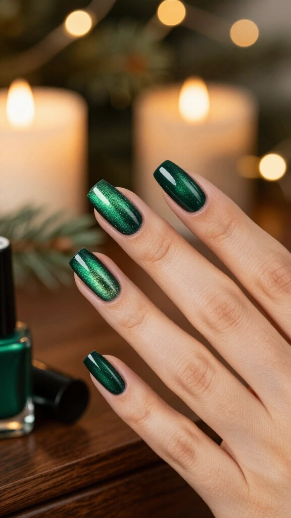 Emerald Green Velvet Shimmer