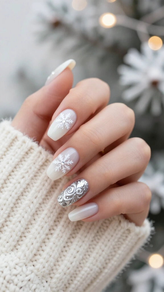 Winter White Snowflake Noel Trio