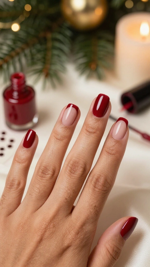 Crimson Reverse French Half-Moons