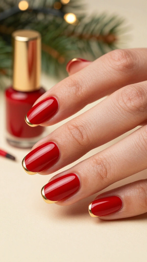 Skinny Gold French on Candy Apple Red