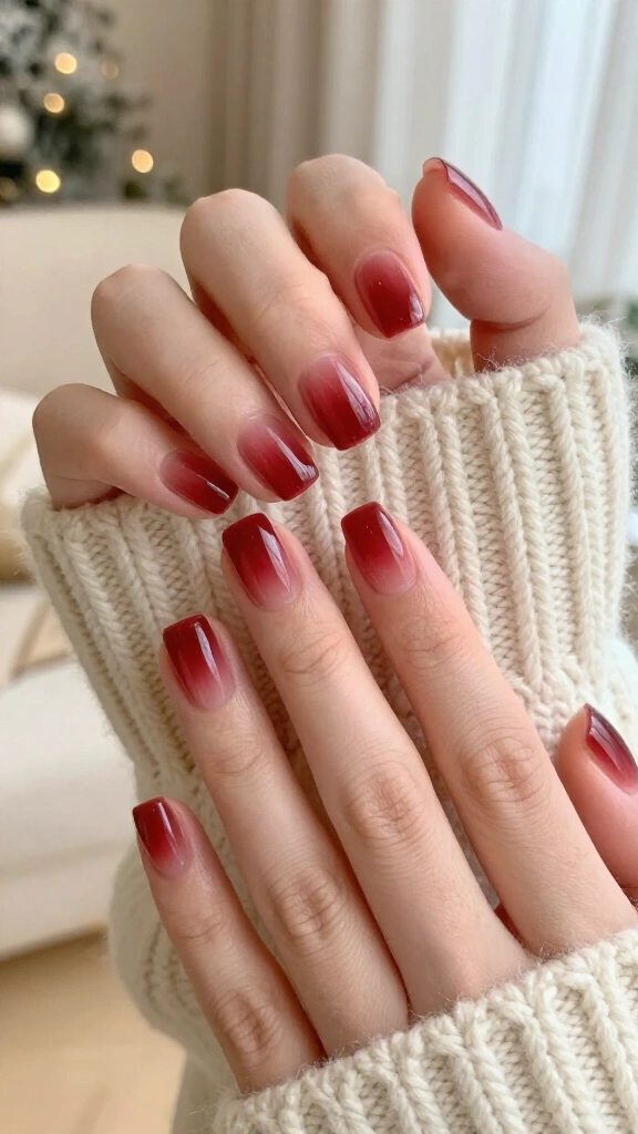Crimson Jelly Glass Nails