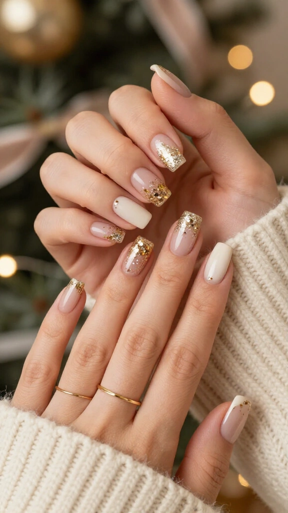 Gold glitter micro tips