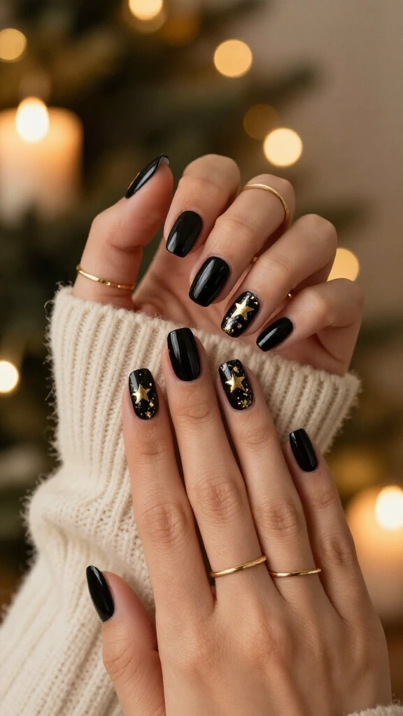 Black and gold starry night
