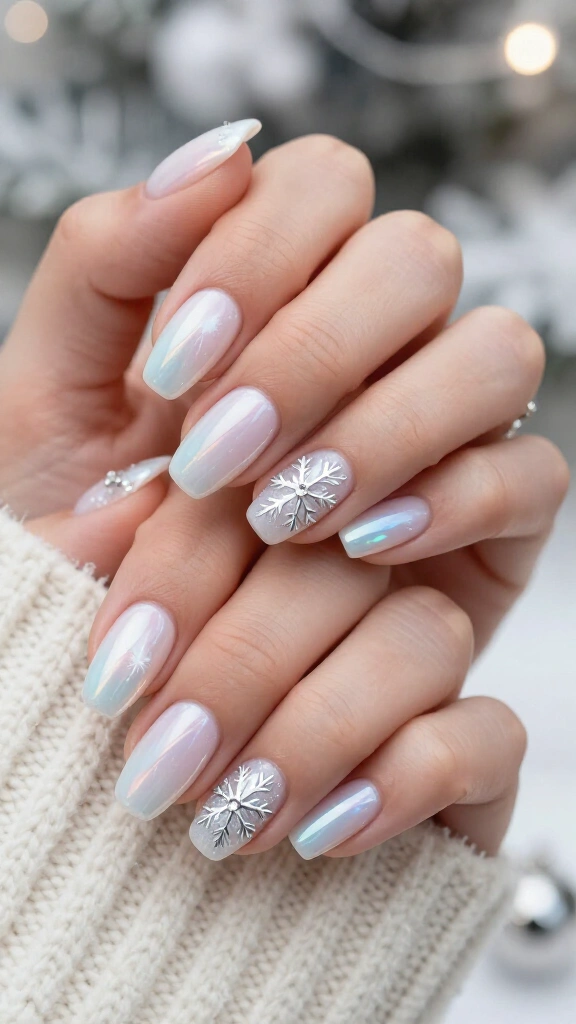Pearlescent Snowflake Vignettes