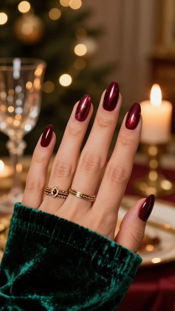 Moody Burgundy Cat-Eye