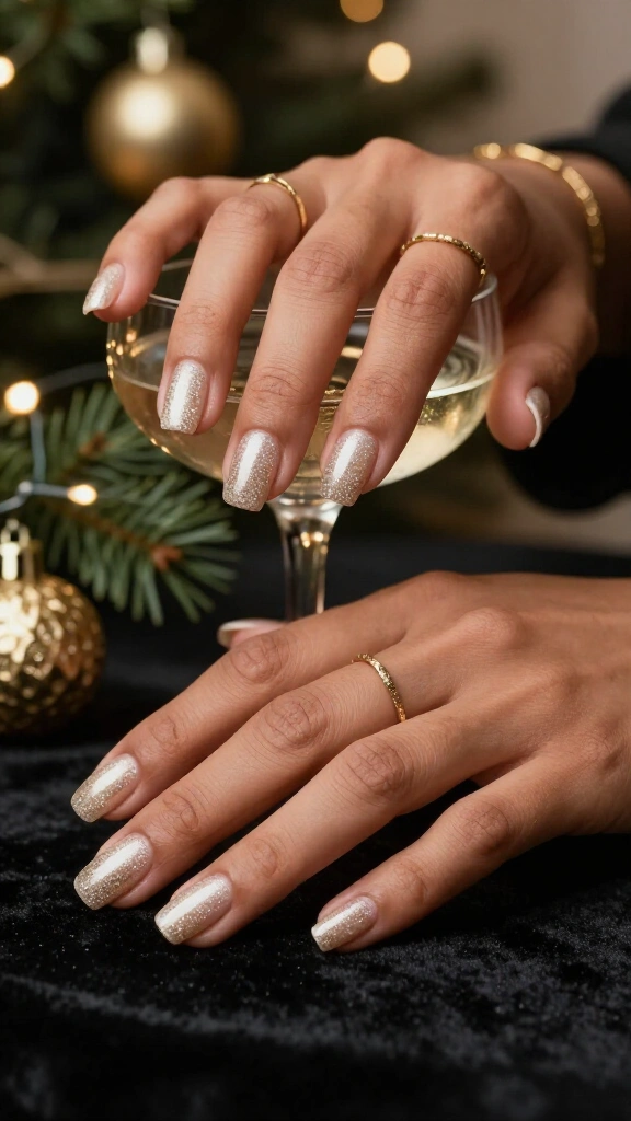 Champagne glitter full set