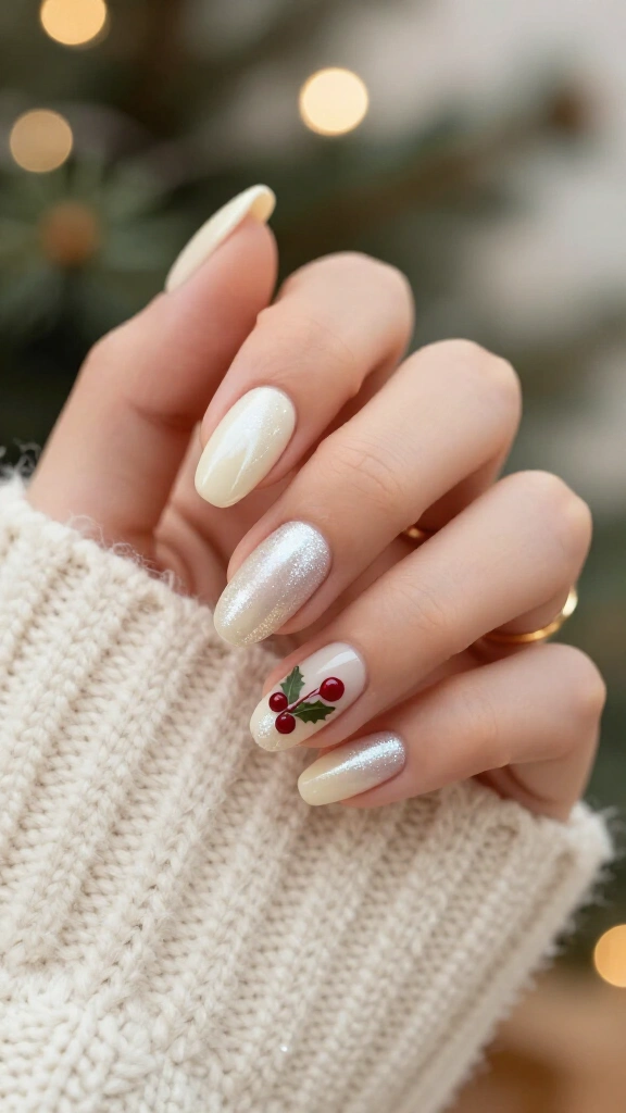 Glazed Vanilla Chrome with Holly Berry Accents