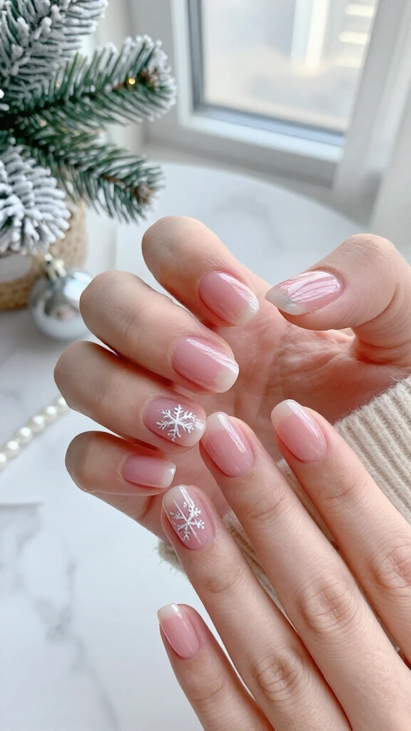 Clean Jelly Blush with Tiny Silver Snowflakes