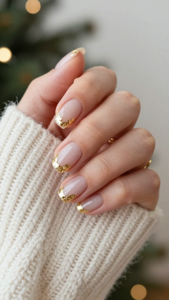 Bare Base with Dainty Gold Foil Flakes
