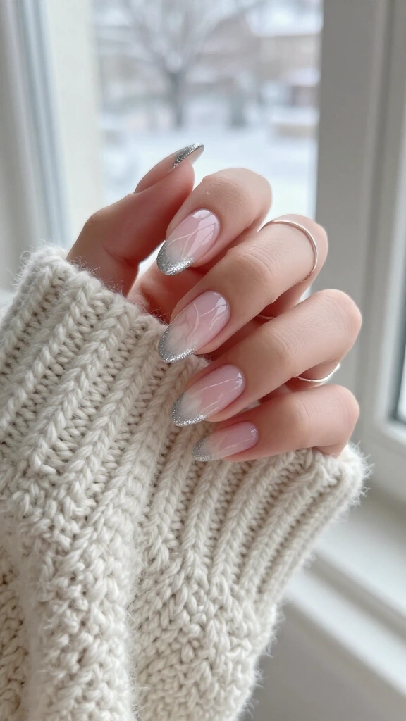 Translucent Rose Quartz with Icy Silver Tips