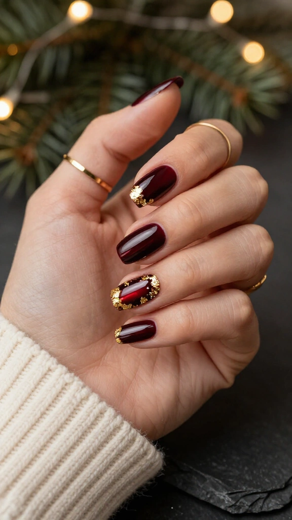 Rich Cherry Mocha & Gold Foil