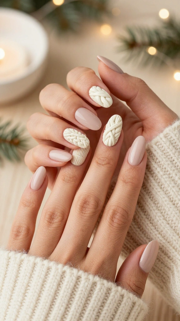 Cozy Cable Knit Sweater Accents