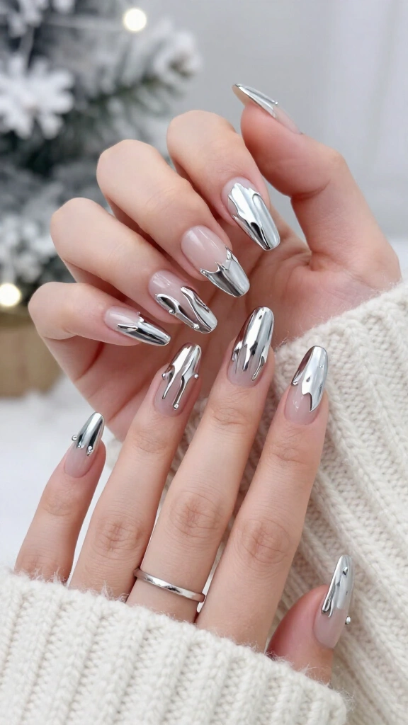 Metallic Silver Icicle Tips